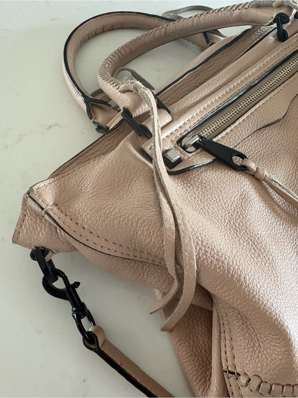 Rebecca Minkoff Regan Satchel in a light pink leather colorway - Picture 2 of 9